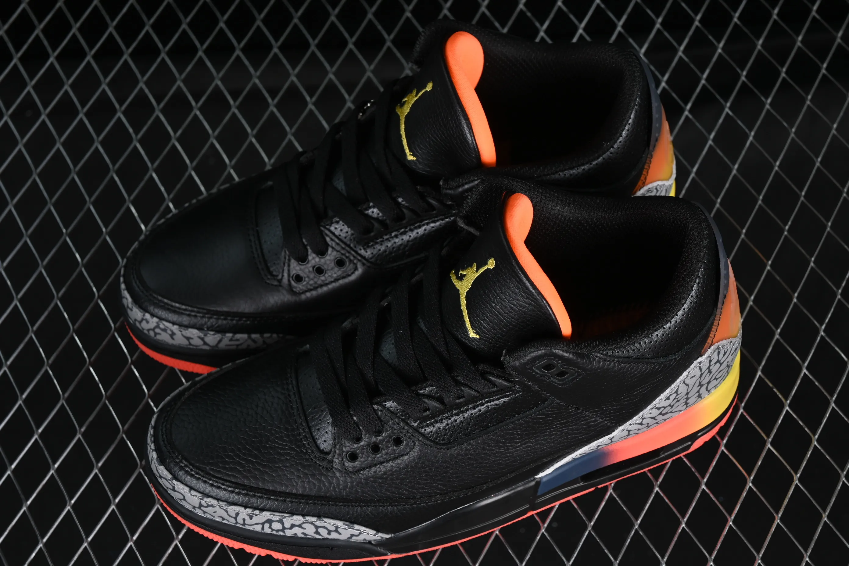 All categories Air Jordan Jordan series basketball shoes Air Jordan 3 J Balvin x Air Jordan 3 Retro "Rio" AJ3 Joe 3 Black Rainbow FN0344-902
